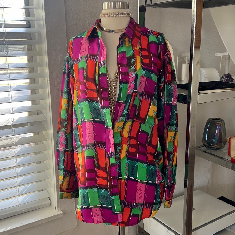 Colorful Geometric Women's Blouse